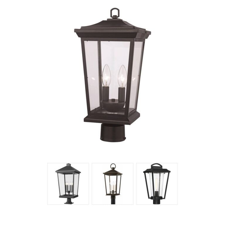 Trans Globe Lighting Turlock Black Metal Post Lantern