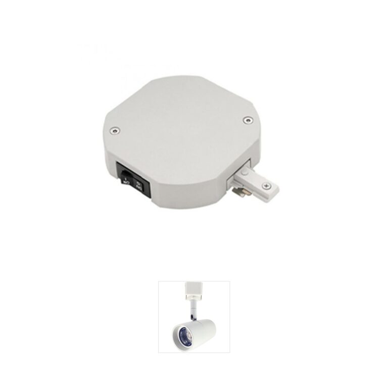 WAC Lighting H Track 4in Octagonal Live End Power Feed - White
