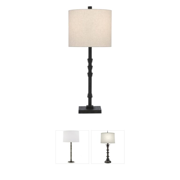 Currey & Company Lohn Cast Iron Table Lamp in Molé Black