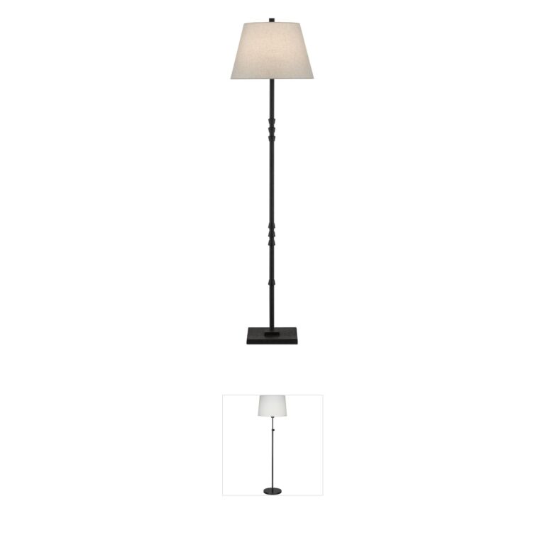 Currey & Company Lohn Cast Iron Floor Lamp in Molé Black