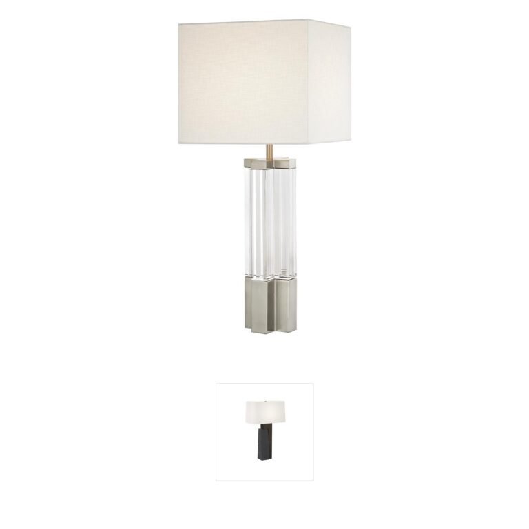 Bethel International Canada Polished Nickel and Crystal Table Lamp