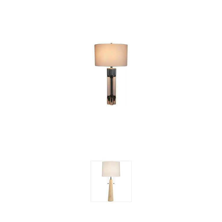 Bethel International Canada Polished Nickel and Crystal Table Lamp