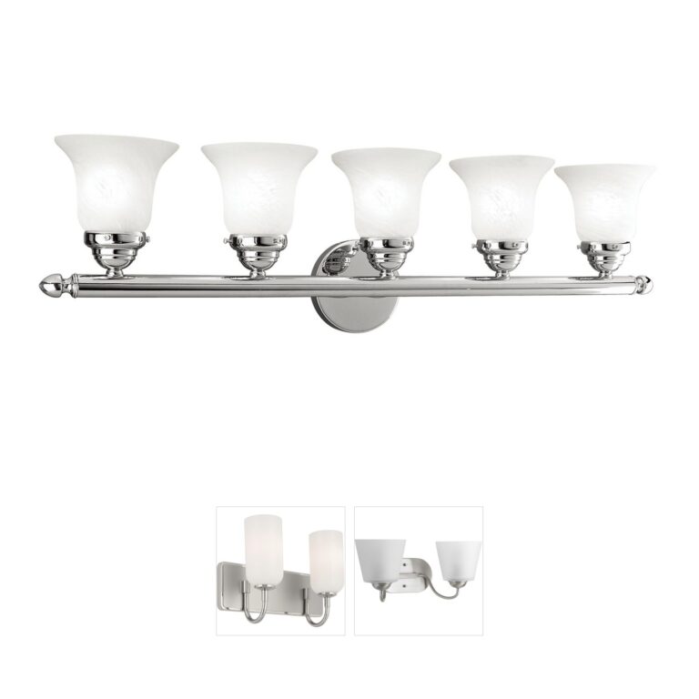 Livex Lighting Neptune 5-Light Polished Chrome Vanity with White Alabaster Glass