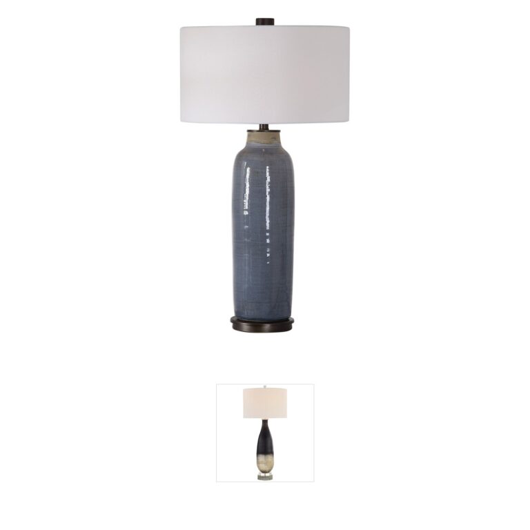Uttermost Vicente Slate Blue Glaze Table Lamp