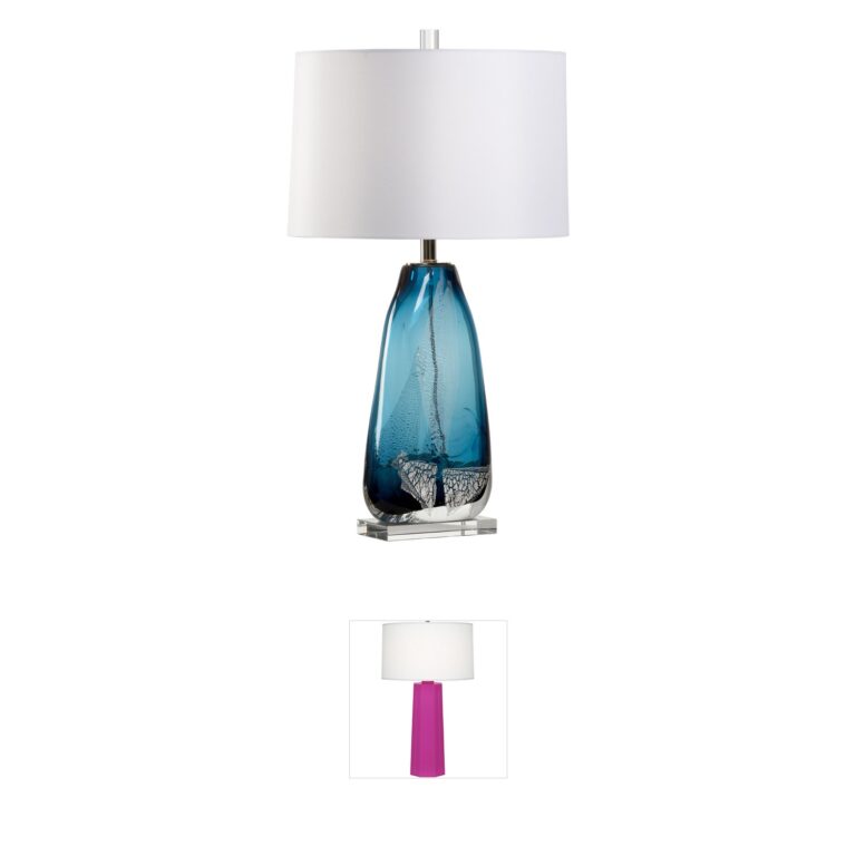 Wildwood Wildwood Collection Ocean Glass Table Lamp with Silver Leaf Accents