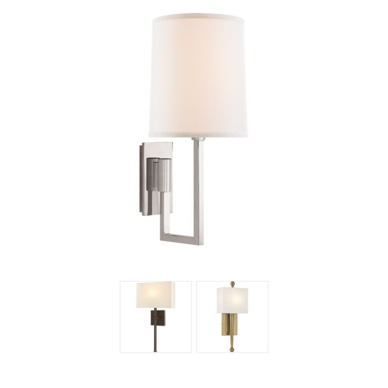 Visual Comfort Signature Collection Barbara Barry Aspect Polished Nickel Library Sconce