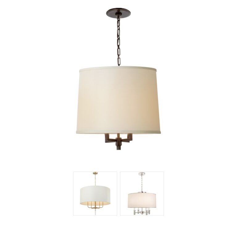 Visual Comfort Signature Collection Barbara Barry Westport Bronze Large Linen Pendant