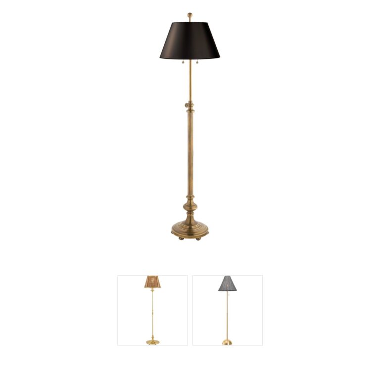 Visual Comfort Signature Collection Chapman & Myers Overseas Adjustable Brass Floor Lamp