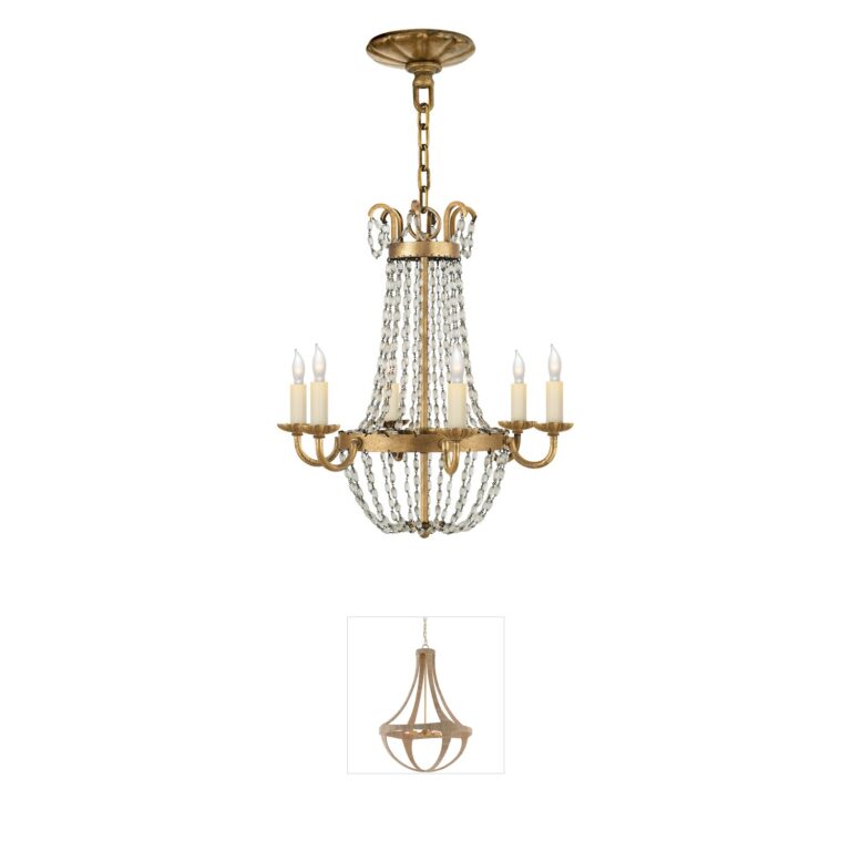 Visual Comfort Signature Collection Chapman & Myers Paris Flea Market Gilded Iron 6-Light Chandelier