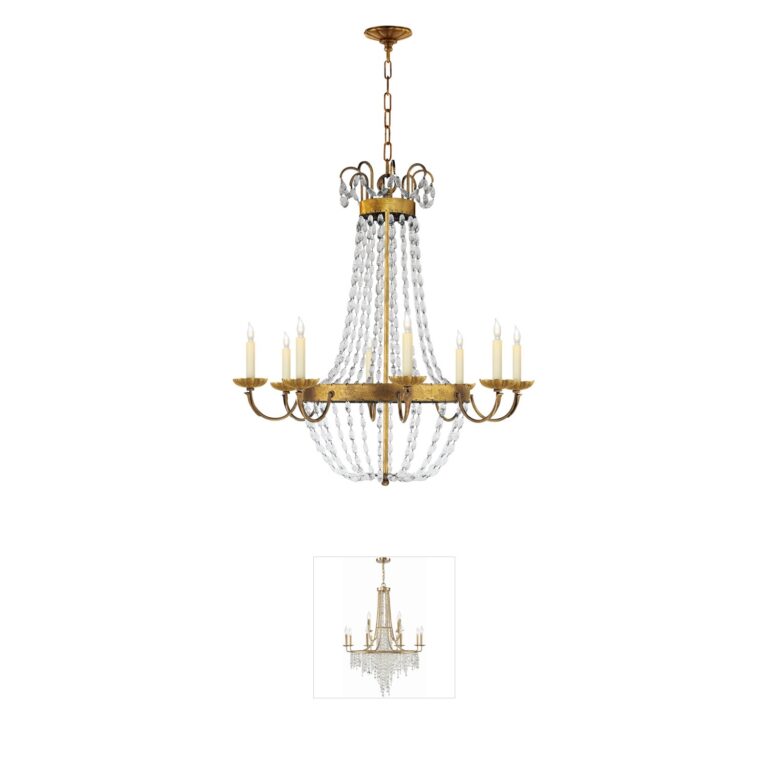 Visual Comfort Signature Collection Paris Flea Market Gilded Iron Chandelier