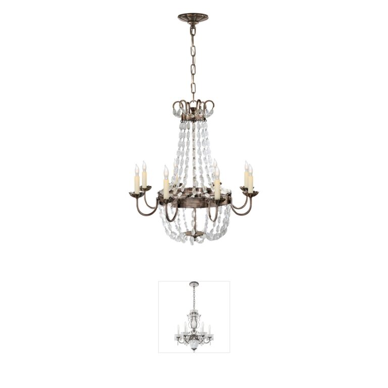 Visual Comfort Signature Collection Chapman & Myers Paris Flea Market Sheffield Silver Chandelier