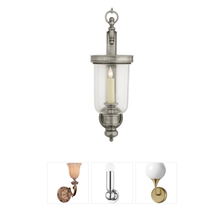 Visual Comfort Signature Collection Chapman & Myers Georgian Antique Nickel Hurricane Wall Sconce
