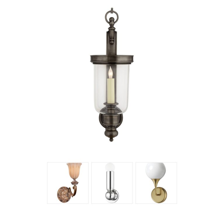 Visual Comfort Signature Collection Chapman & Myers Georgian Bronze Hurricane Wall Sconce with Clear Glass