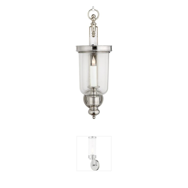 Visual Comfort Signature Collection Chapman & Myers Georgian Polished Nickel Hurricane Wall Sconce