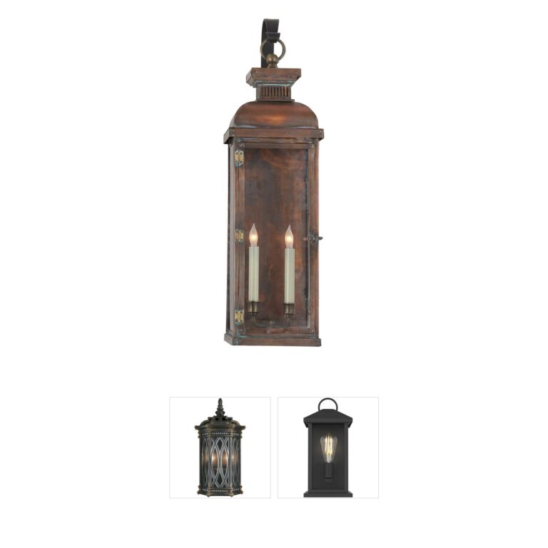 Visual Comfort Signature Collection Chapman & Myers Suffork Natural Copper Outdoor Wall Lantern
