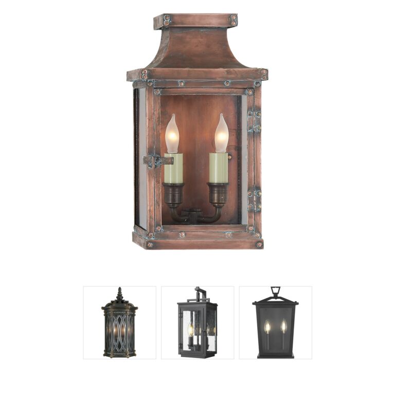 Visual Comfort Signature Collection Chapman & Myers Bedford Natural Copper Outdoor Wall Lantern