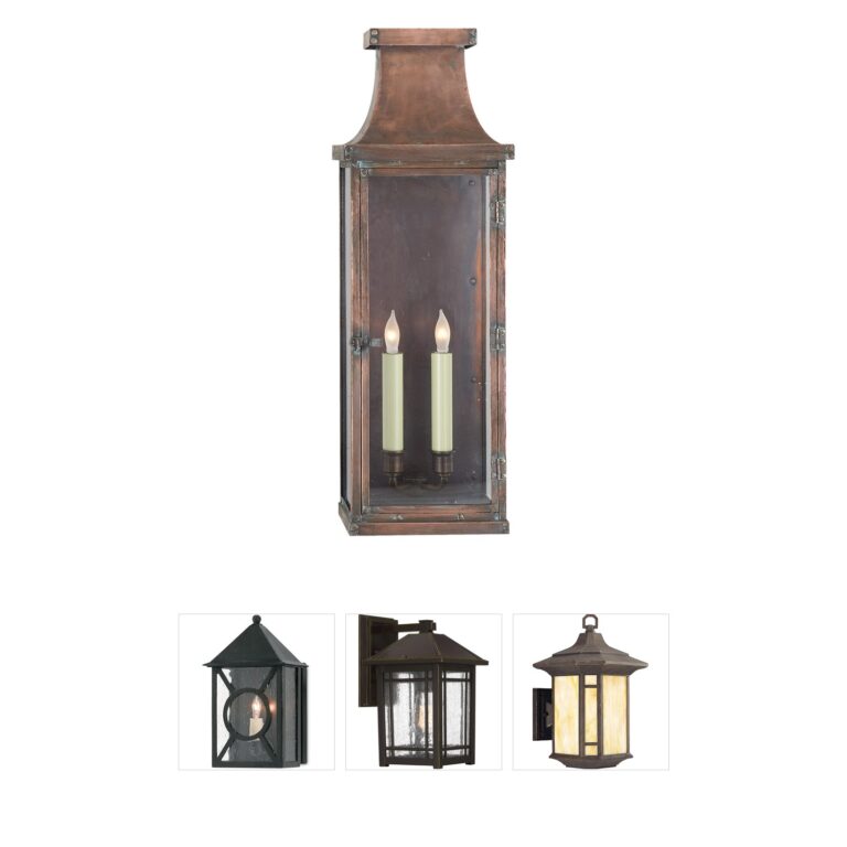 Visual Comfort Signature Collection Chapman & Myers Bedford Natural Copper Outdoor Lantern