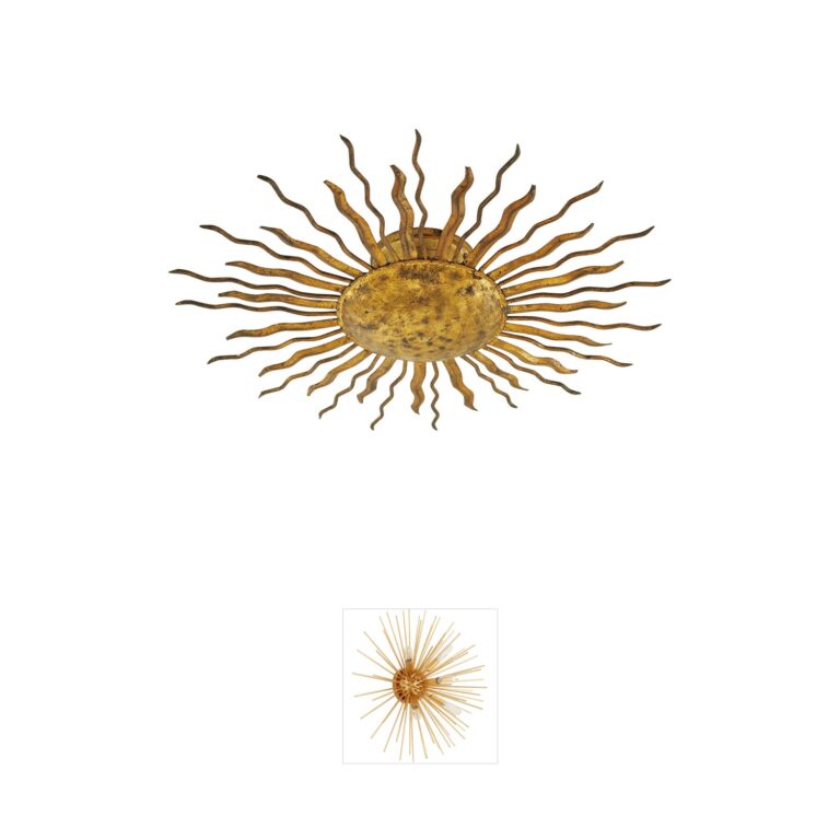 Visual Comfort Signature Collection Suzanne Kasler Re Gilded Iron 22-Inch Flush Mount