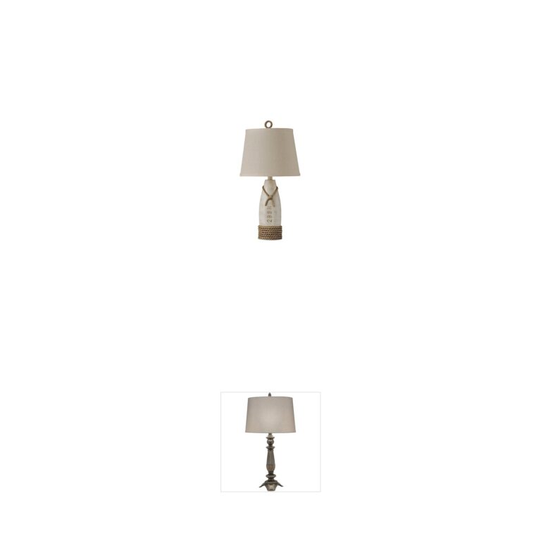 StyleCraft Home Collection Signature Distressed White Handpainted Table Lamp