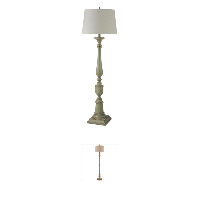 StyleCraft Home Collection Bourgault Olive Green Polyresin Floor Lamp