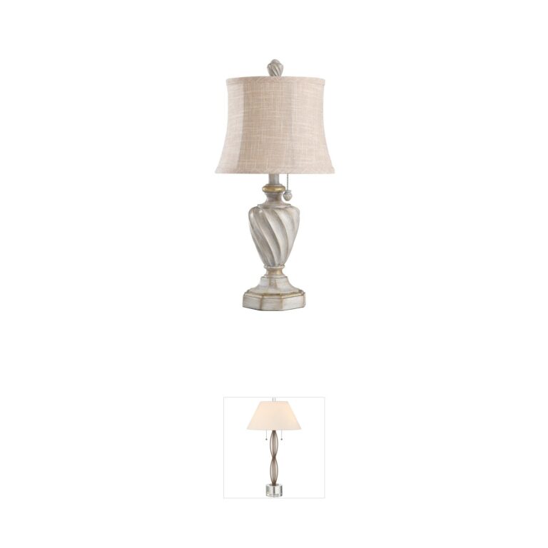 StyleCraft Home Collection Signature Antique White Poly Resin Table Lamp