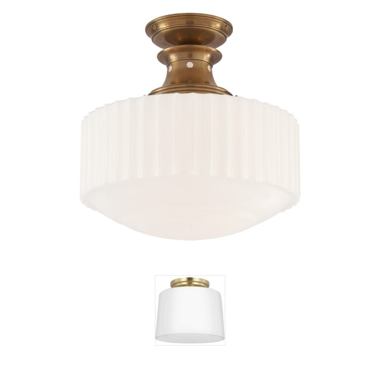 Visual Comfort Signature Collection Thomas O'Brien Milton Road Antique Brass Flush Mount