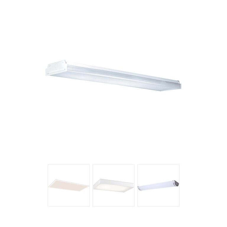 AFX Economy Narrow Wrap 48-Inch White Steel Flush Mount with Prismatic Lens
