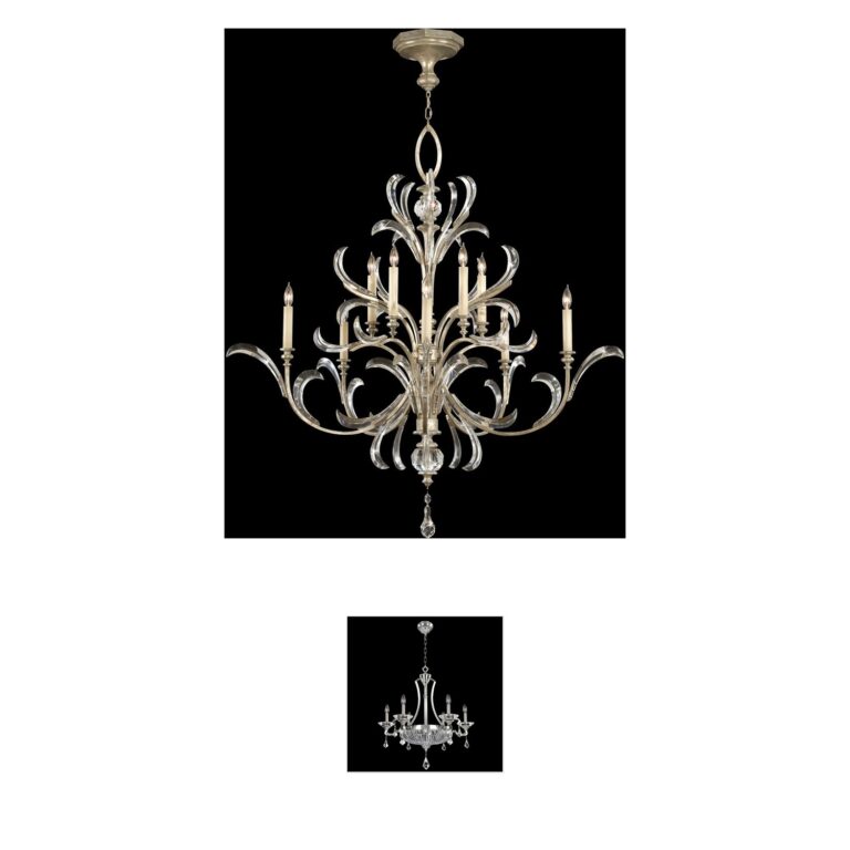 Fine Art Handcrafted Lighting Beveled Arcs 56" Round Silver and Crystal Chandelier