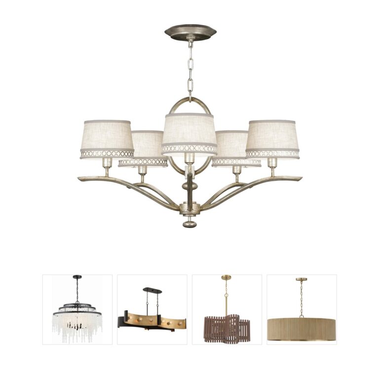 Fine Art Handcrafted Lighting Allegretto 5-Light Silver Round Chandelier