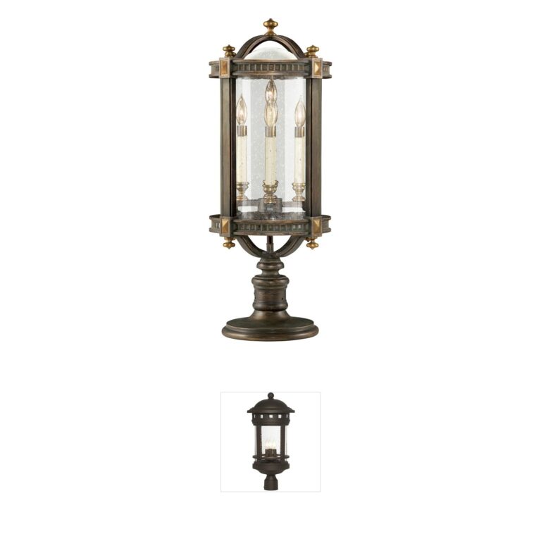 Fine Art Handcrafted Lighting Beekman Place 30-Inch Bronze Outdoor Pier or Post Mount