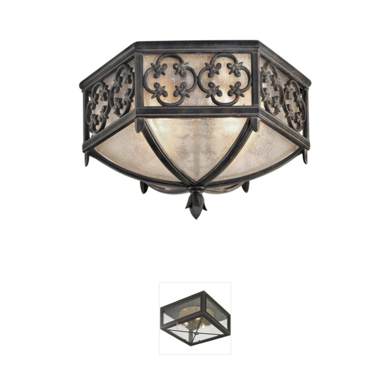 Fine Art Handcrafted Lighting Costa del Sol Black Iron Outdoor Flush Mount