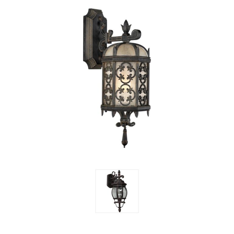 Fine Art Handcrafted Lighting Costa del Sol Black Iron Outdoor Wall Sconce