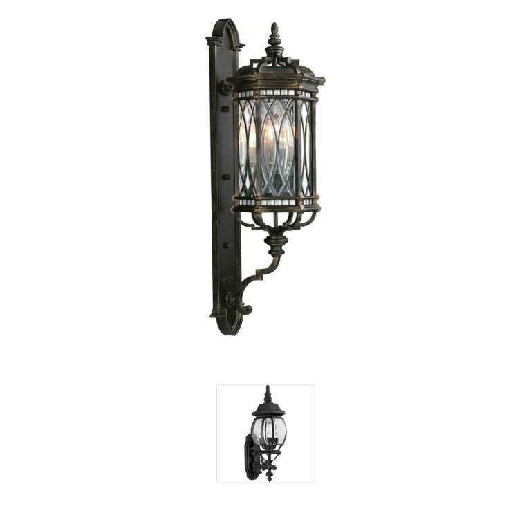 Fine Art Handcrafted Lighting Warwickshire 41-Inch Black Outdoor Wall Mount