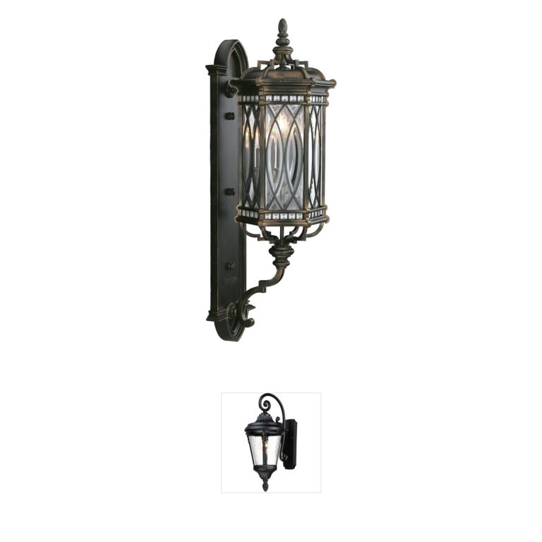 Fine Art Handcrafted Lighting Warwickshire 33-Inch Black Outdoor Wall Mount
