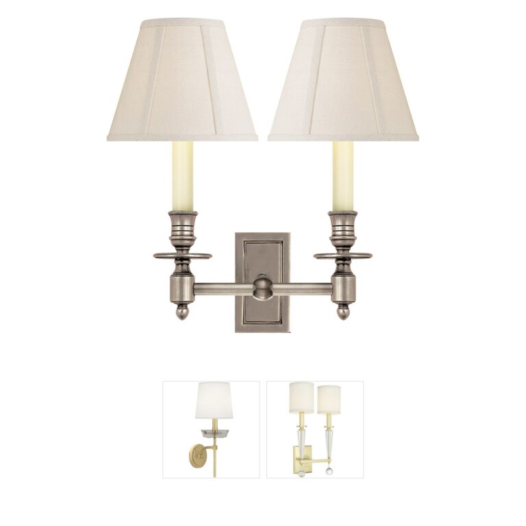 Visual Comfort Signature Collection French Library Antique Nickel Double Sconce