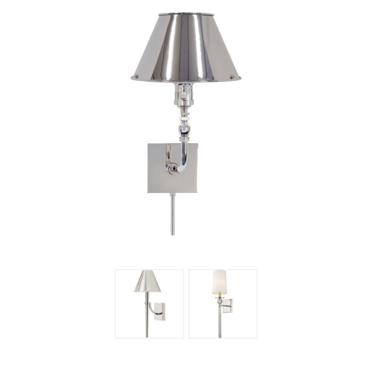 Visual Comfort Signature Collection Swivel Head Polished Nickel Wall Lamp