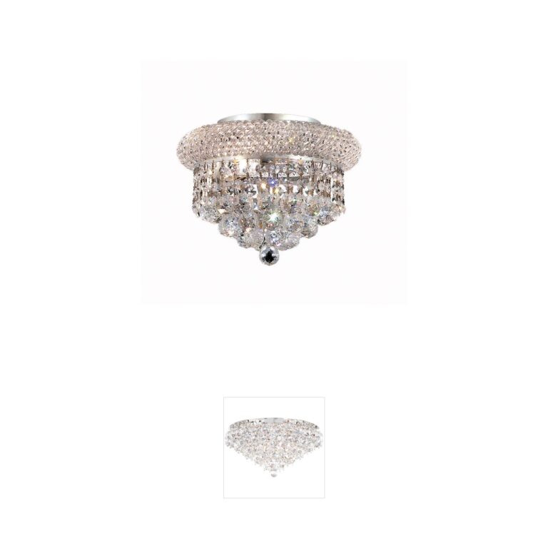Elegant Lighting Primo Collection Chrome Crystal Flush Mount