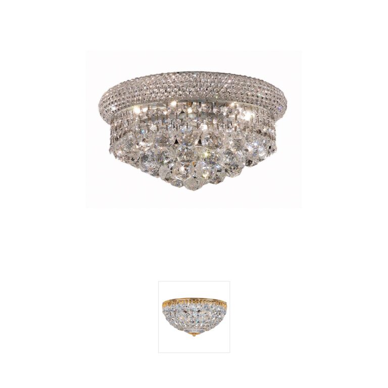 Elegant Lighting Primo 14-Inch Royal Cut Crystal Flush Mount in Chrome