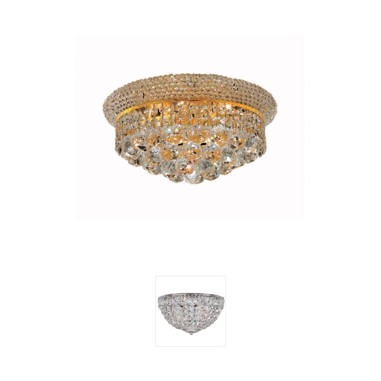 Elegant Lighting Primo Collection Gold Crystal Flush Mount