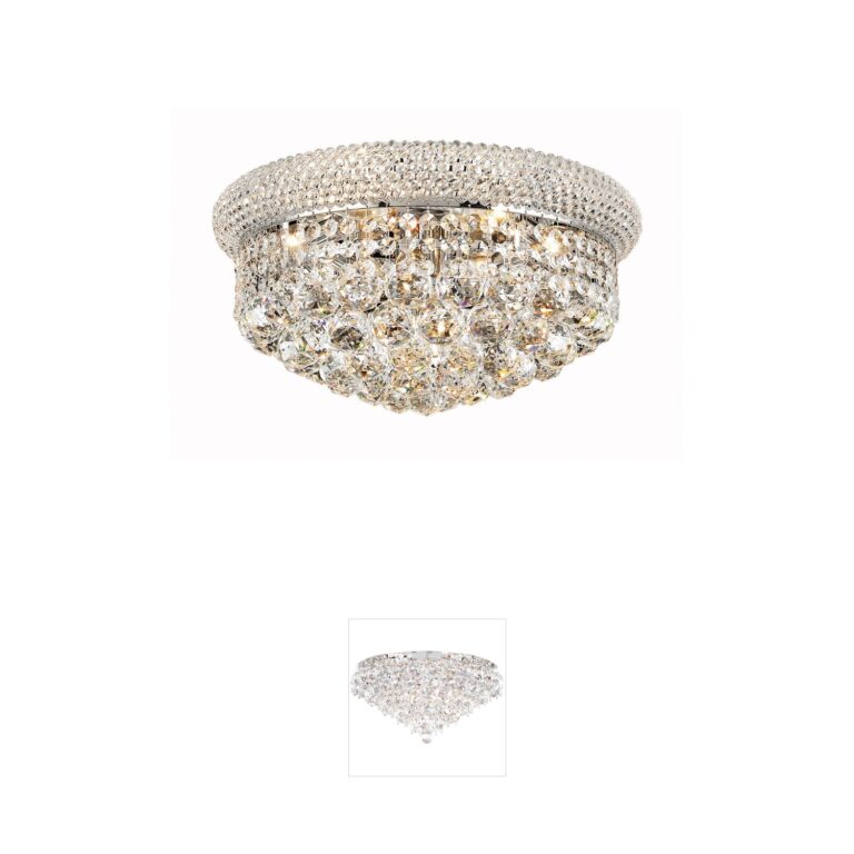 Elegant Lighting Primo 16-Inch Chrome and Royal Cut Crystal Flush Mount