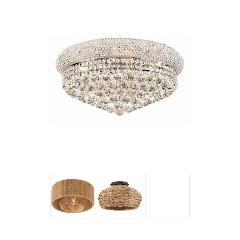 Elegant Lighting Primo 20-Inch Chrome and Royal Cut Crystal Flush Mount