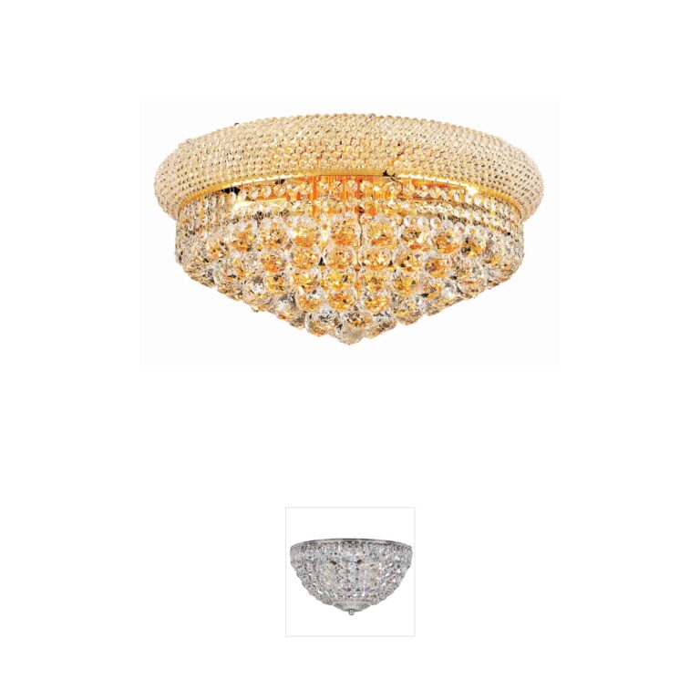 Elegant Lighting Primo Gold Royal Cut Crystal Flush Mount