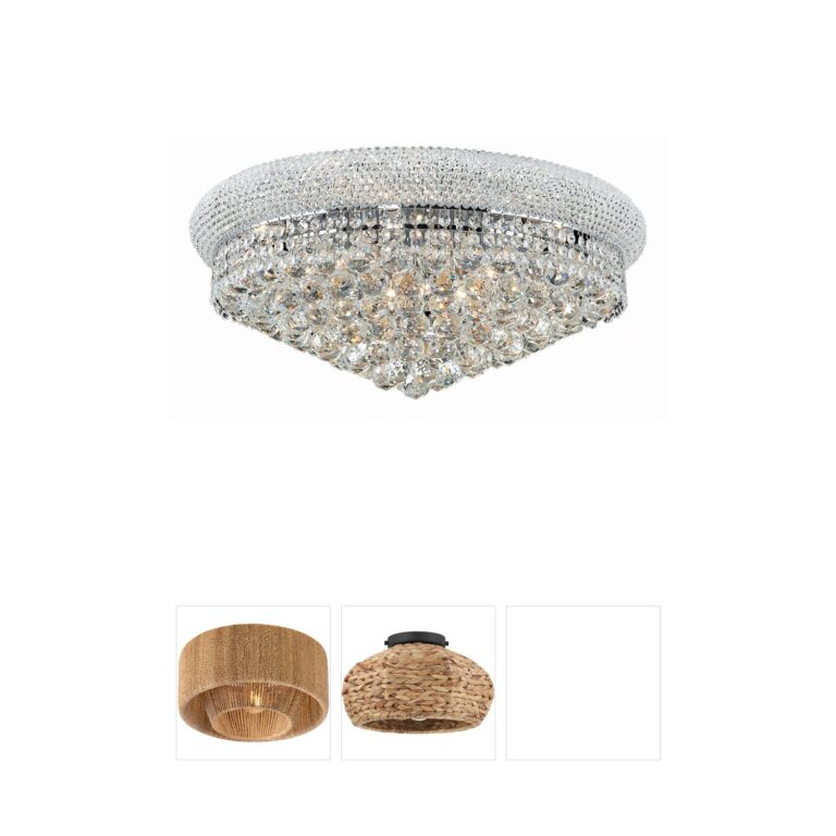 Elegant Lighting Primo Collection Chrome Crystal Flush Mount