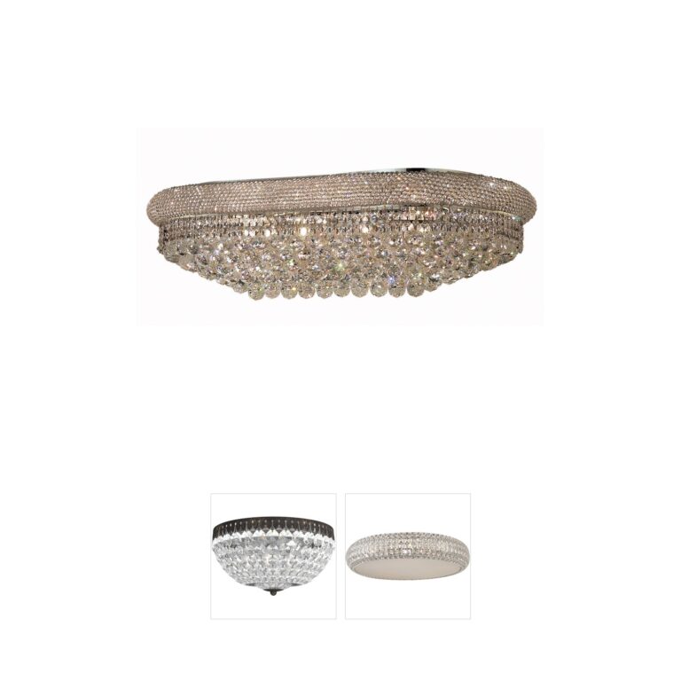 Elegant Lighting Primo Royal Cut Crystal Silver Flush Mount
