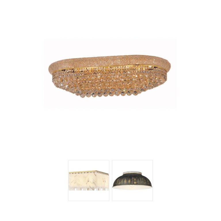 Elegant Lighting Primo Collection Gold Crystal Flush Mount