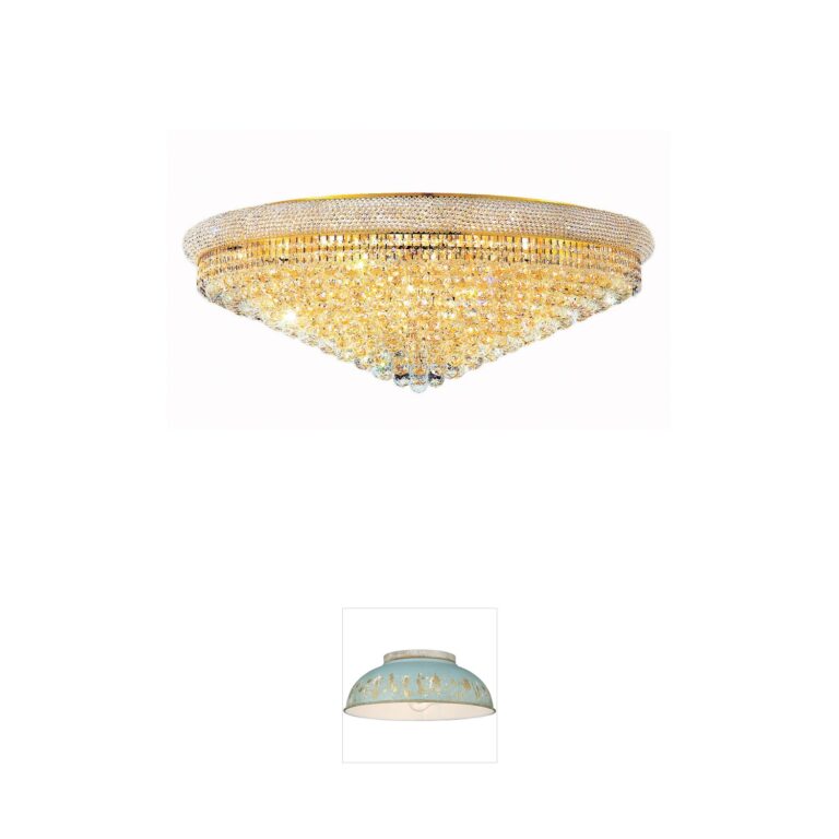 Elegant Lighting Primo Gold Finish Royal Cut Crystal Flush Mount