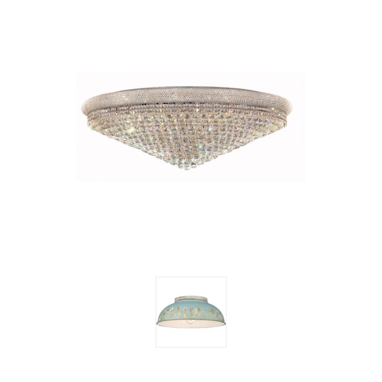 Elegant Lighting Primo 48-Inch Chrome and Royal Cut Crystal Flush Mount