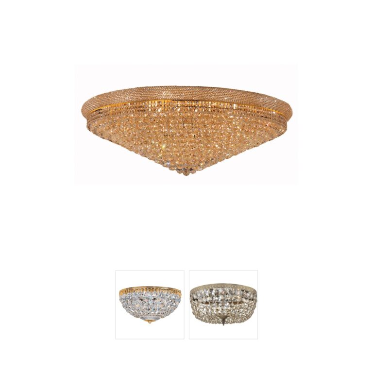 Elegant Lighting Primo Royal Cut Crystal Gold Flush Mount