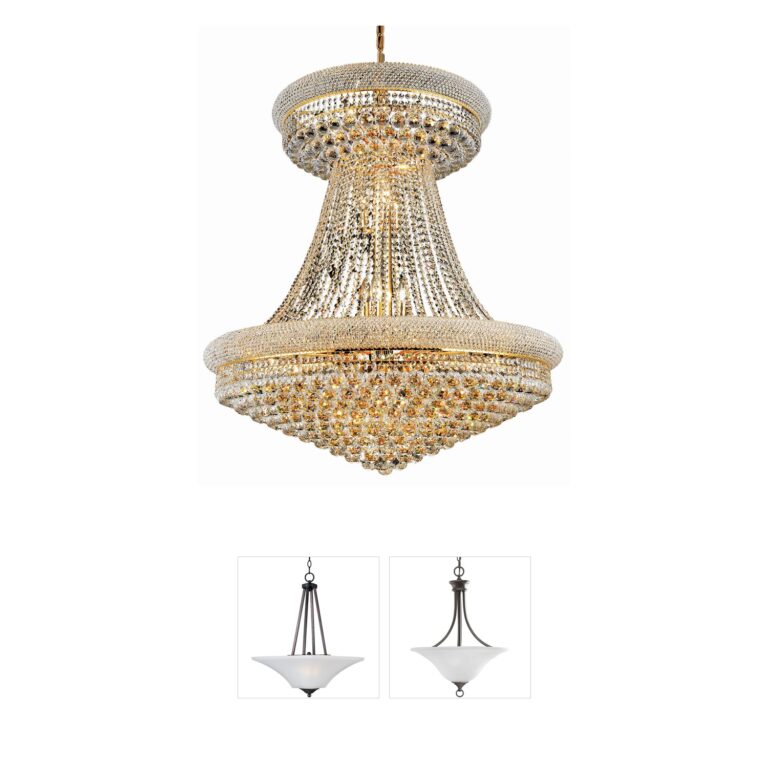 Elegant Lighting Primo Collection Gold Crystal Foyer Pendant