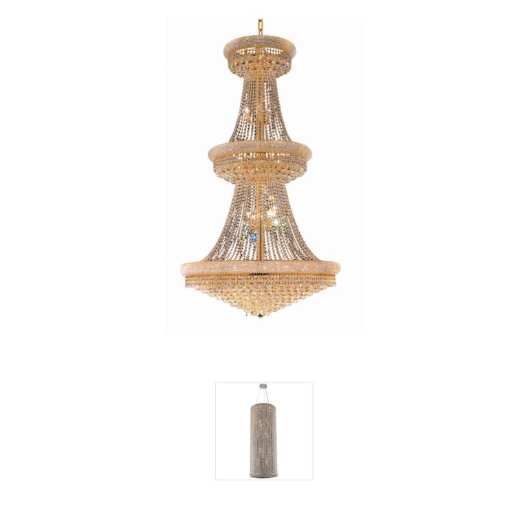 Elegant Lighting Primo Collection Gold Crystal Foyer Pendant